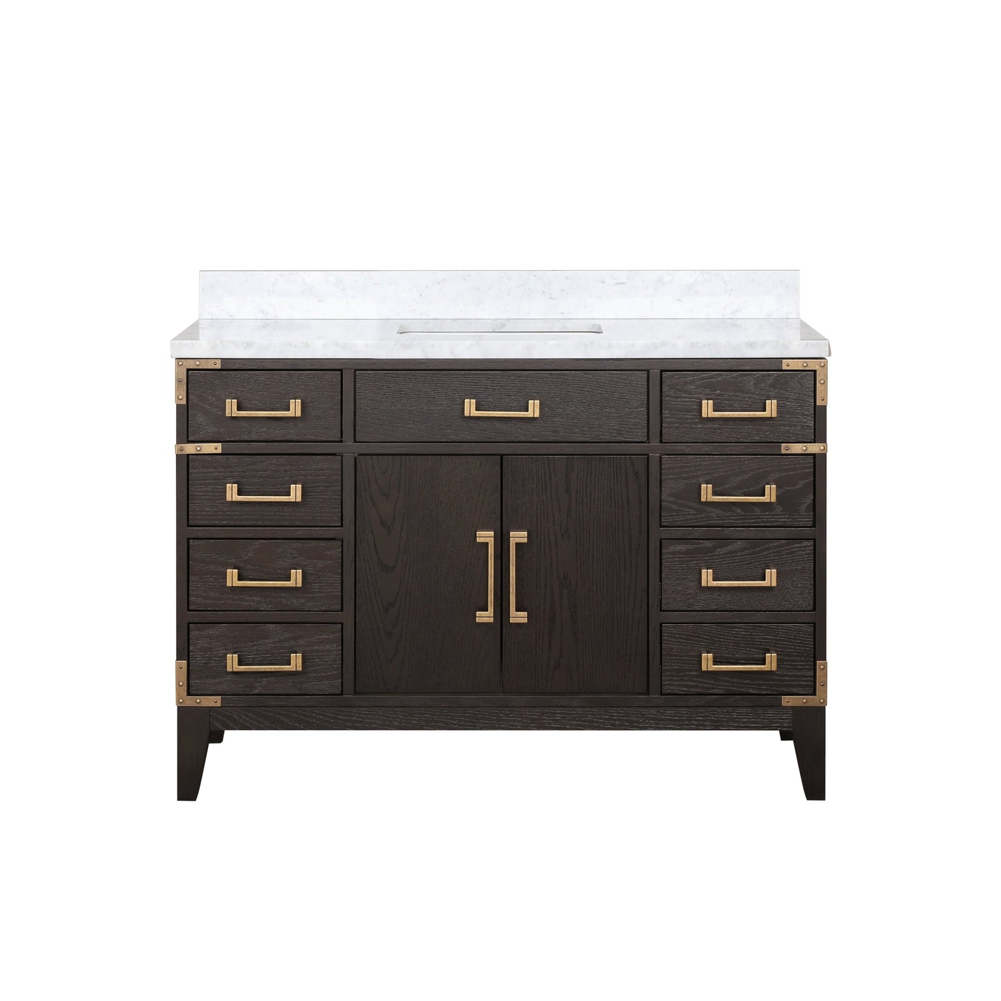 Laurel 48 in. Freestanding Bathroom Vanity with Carrara Marble Sink Top