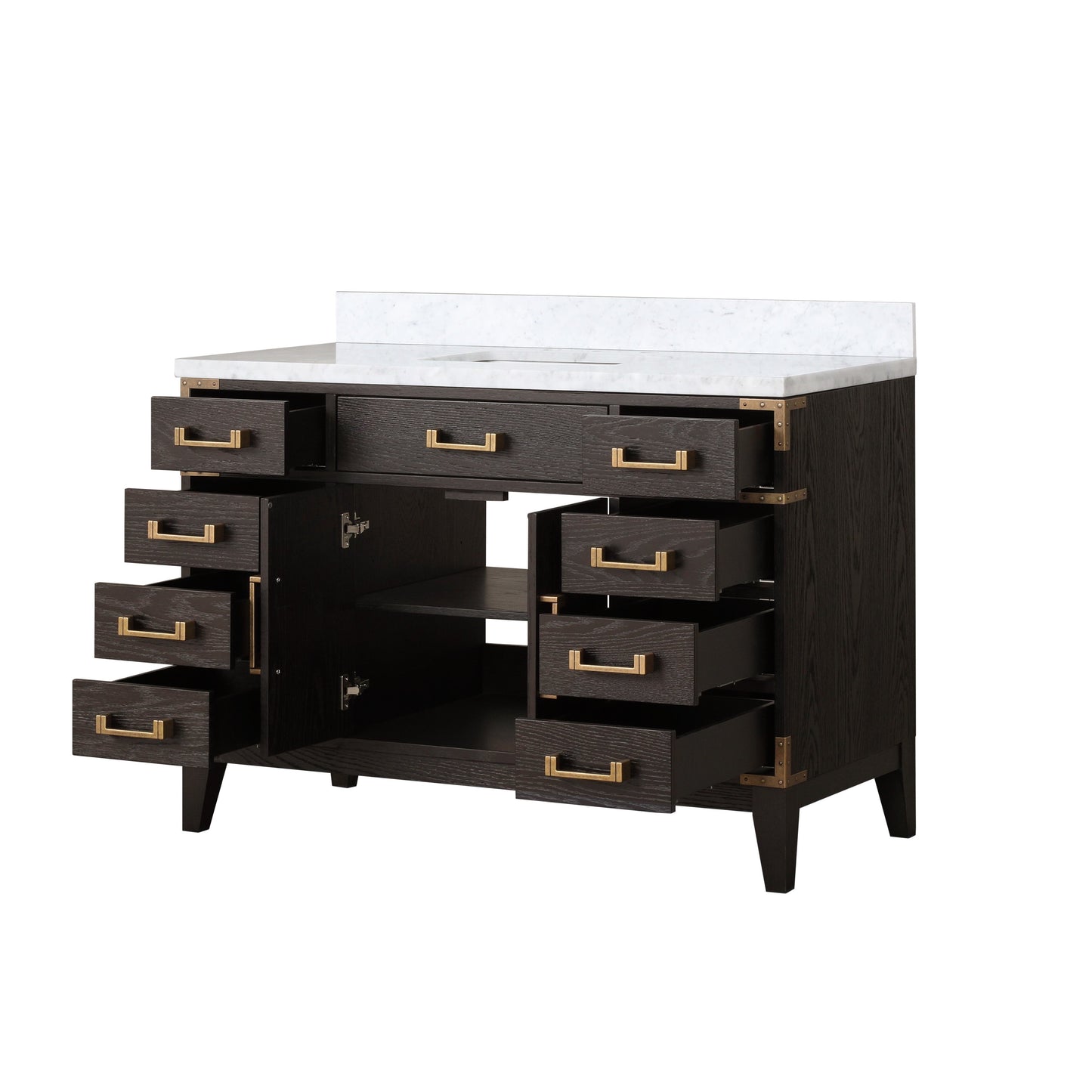 Laurel 48 in. Freestanding Bathroom Vanity with Carrara Marble Sink Top