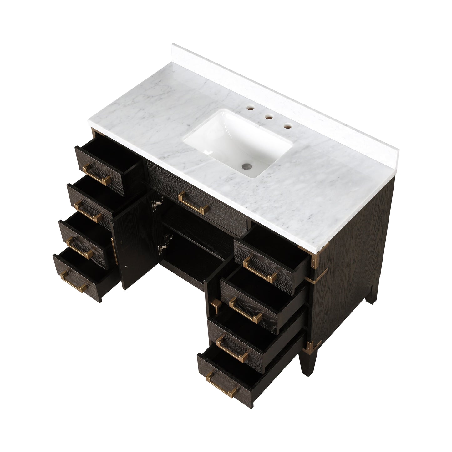 Laurel 48 in. Freestanding Bathroom Vanity with Carrara Marble Sink Top