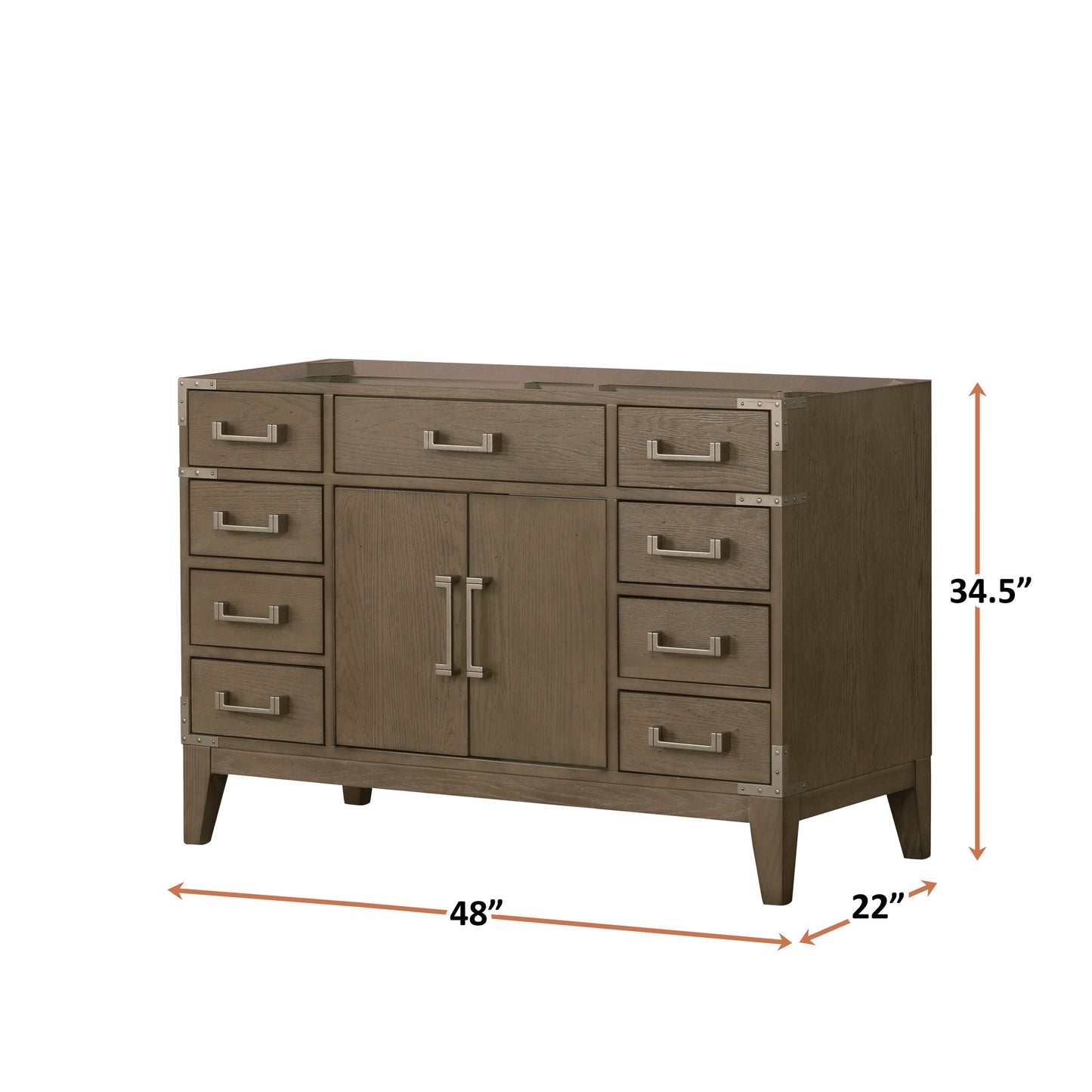 Laurel 48 in W x 22 in D Grey Oak Single Bath Vanity