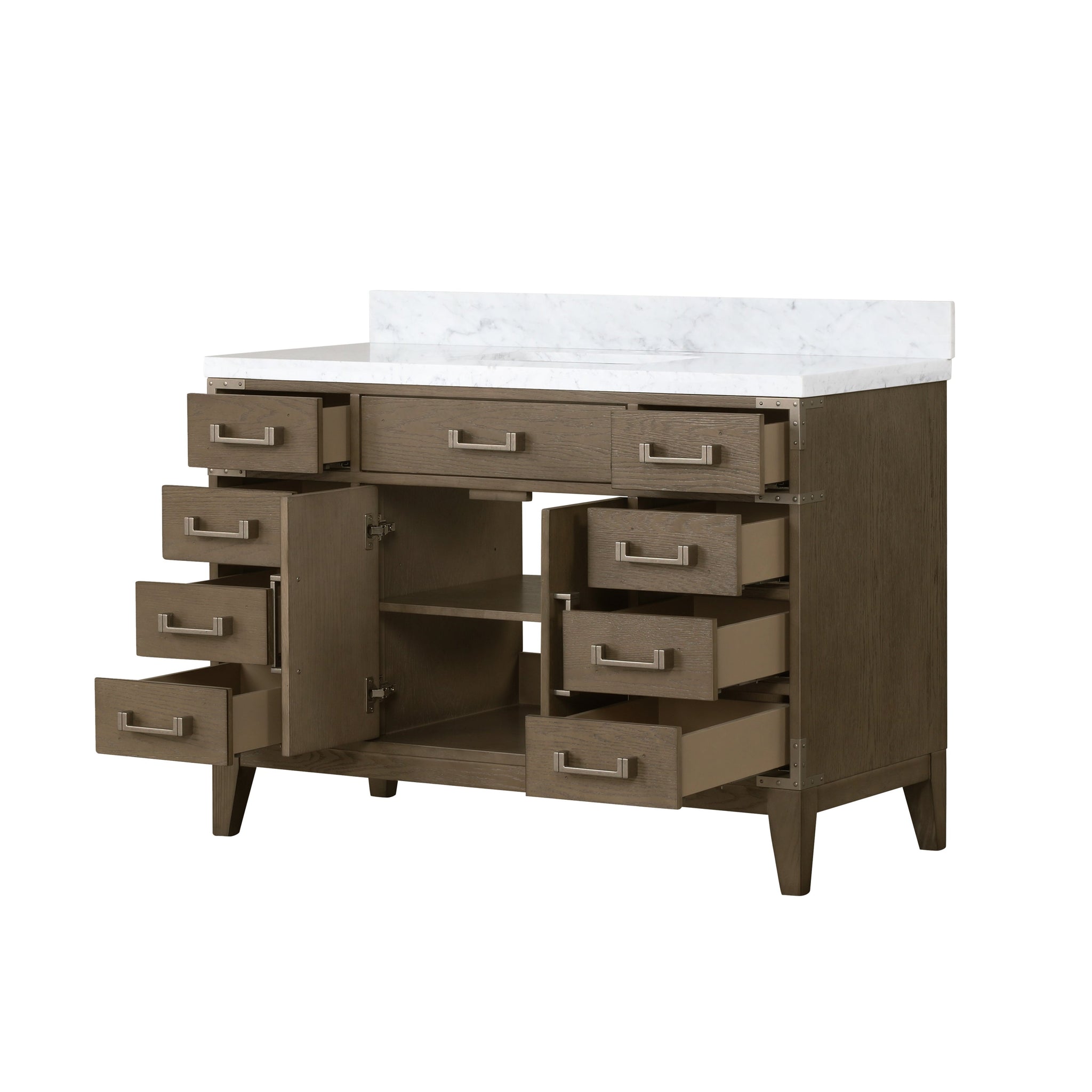 Laurel 48 in. Freestanding Bathroom Vanity with Carrara Marble Sink Top