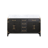 Laurel 60 in. Freestanding Bathroom Vanity with Carrara Marble Sink Top