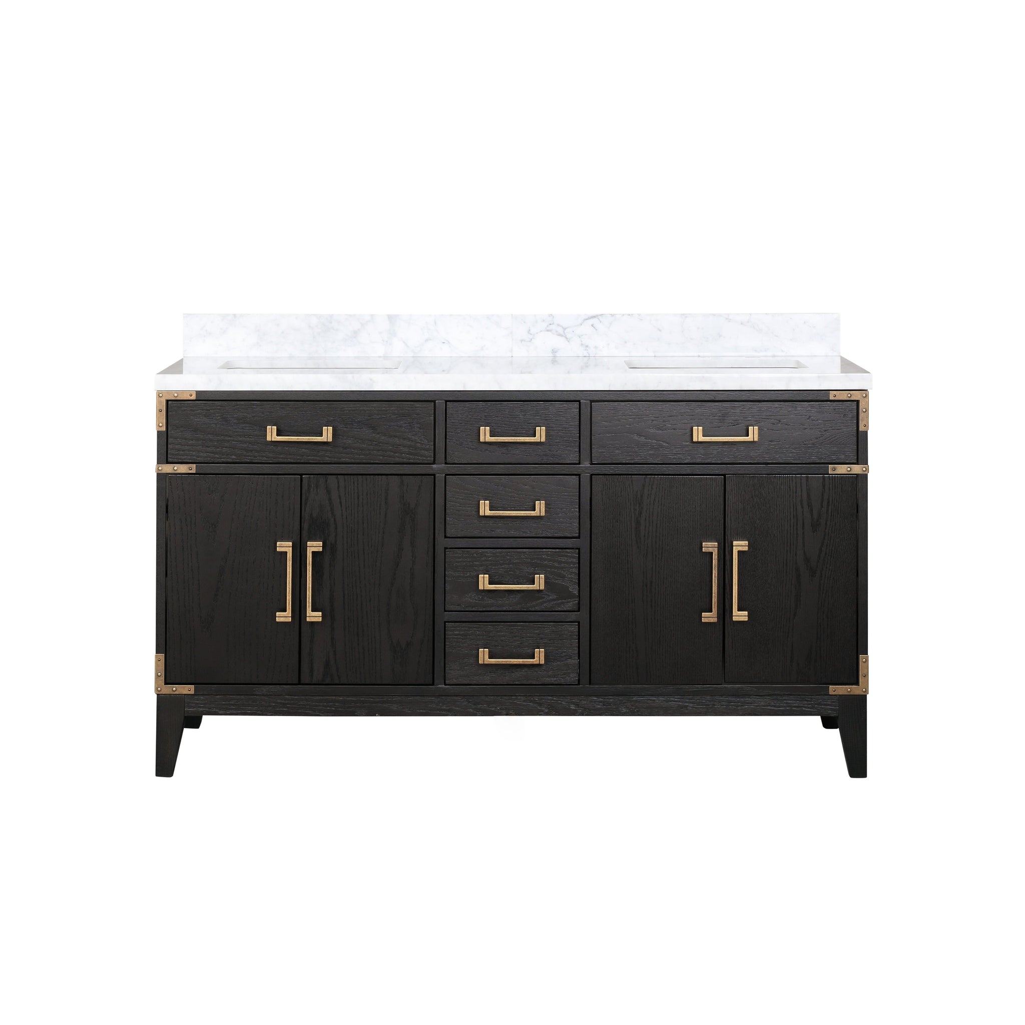 Laurel 60 in. Freestanding Bathroom Vanity with Carrara Marble Sink Top