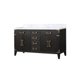 Laurel 60 in. Freestanding Bathroom Vanity with Carrara Marble Sink Top