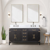 Laurel 60 in. Freestanding Bathroom Vanity with Carrara Marble Sink Top