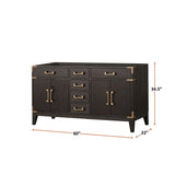 Laurel 60 in W x 22 in D Brown Oak Double Bath Vanity