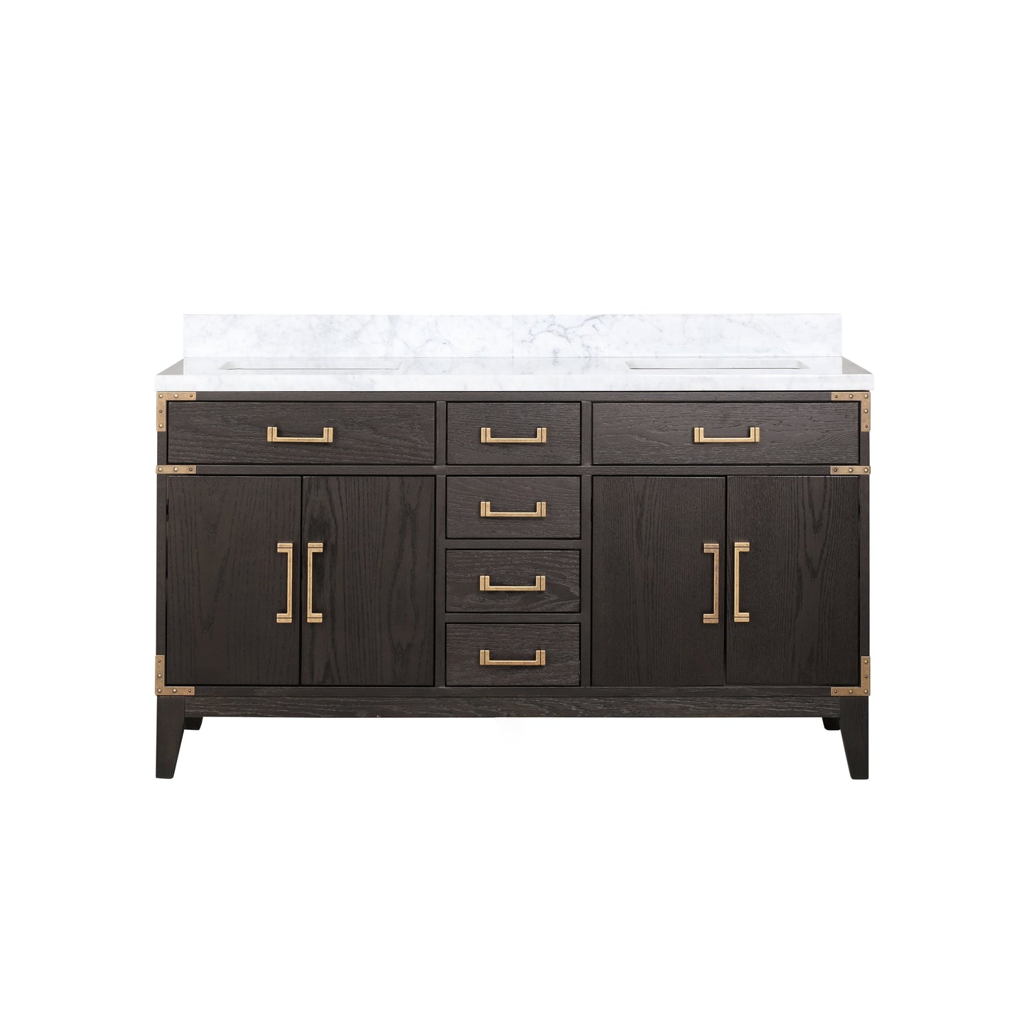 Laurel 60 in. Freestanding Bathroom Vanity with Carrara Marble Sink Top