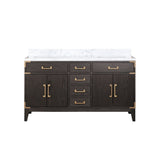 Laurel 60 in. Freestanding Bathroom Vanity with Carrara Marble Sink Top