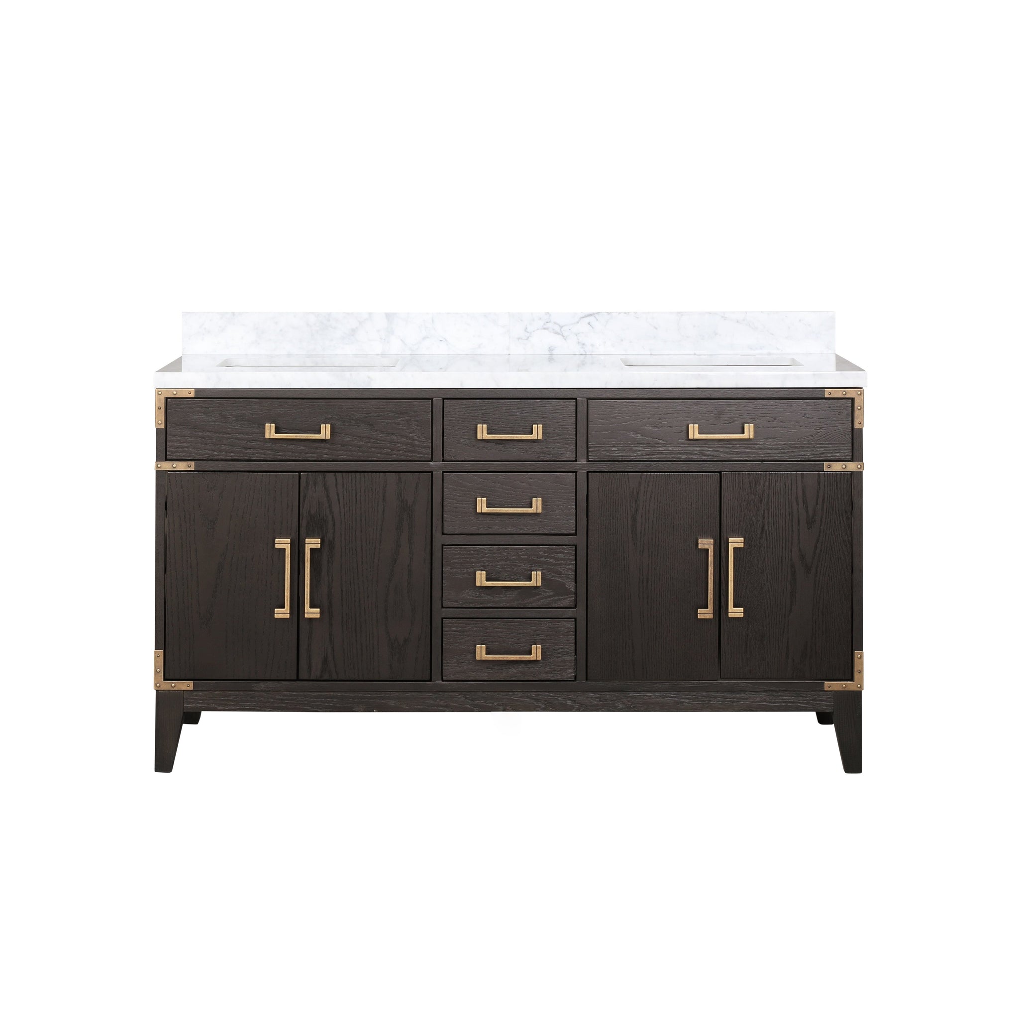 Laurel 60 in. Freestanding Bathroom Vanity with Carrara Marble Sink Top