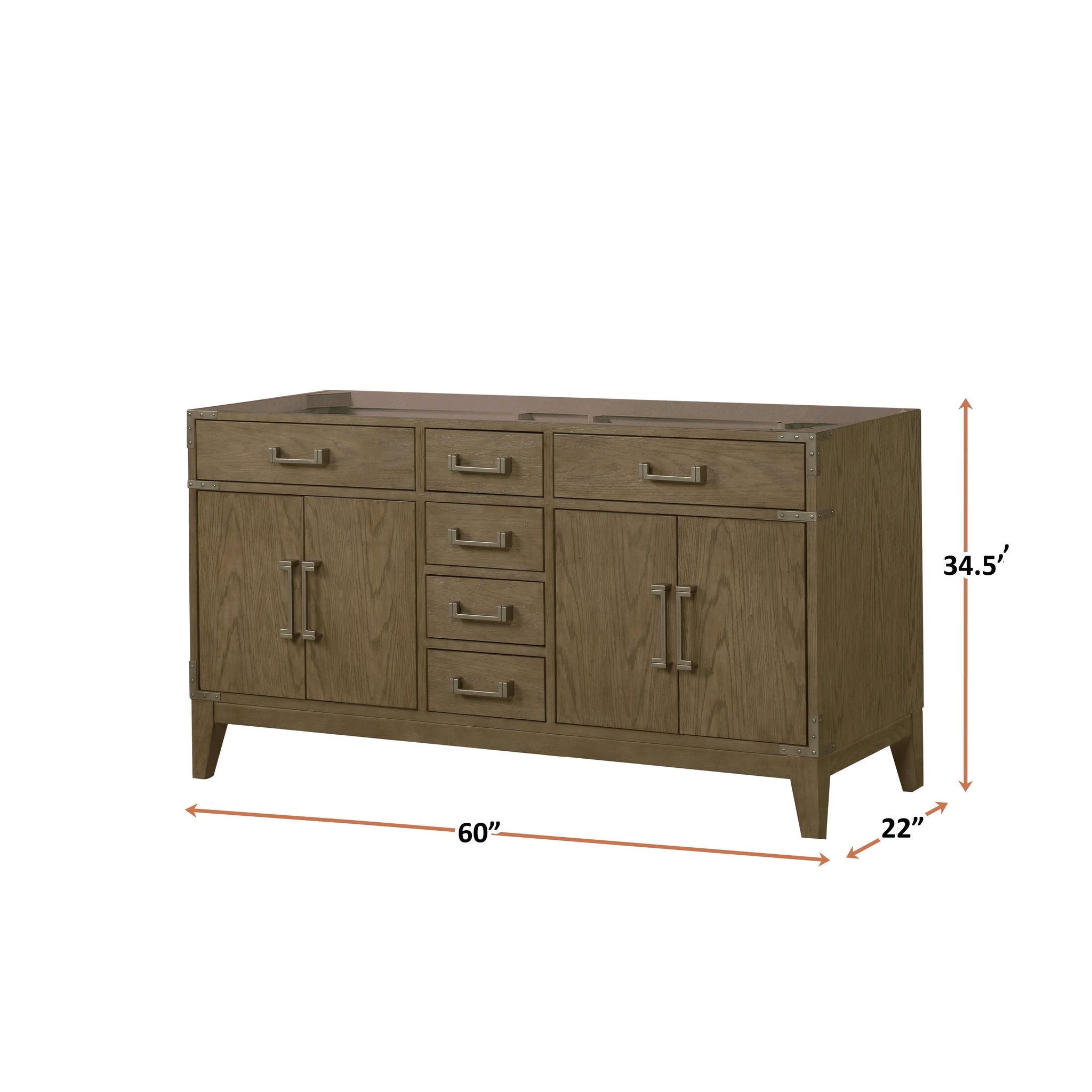 Laurel 60 in W x 22 in D Grey Oak Double Bath Vanity