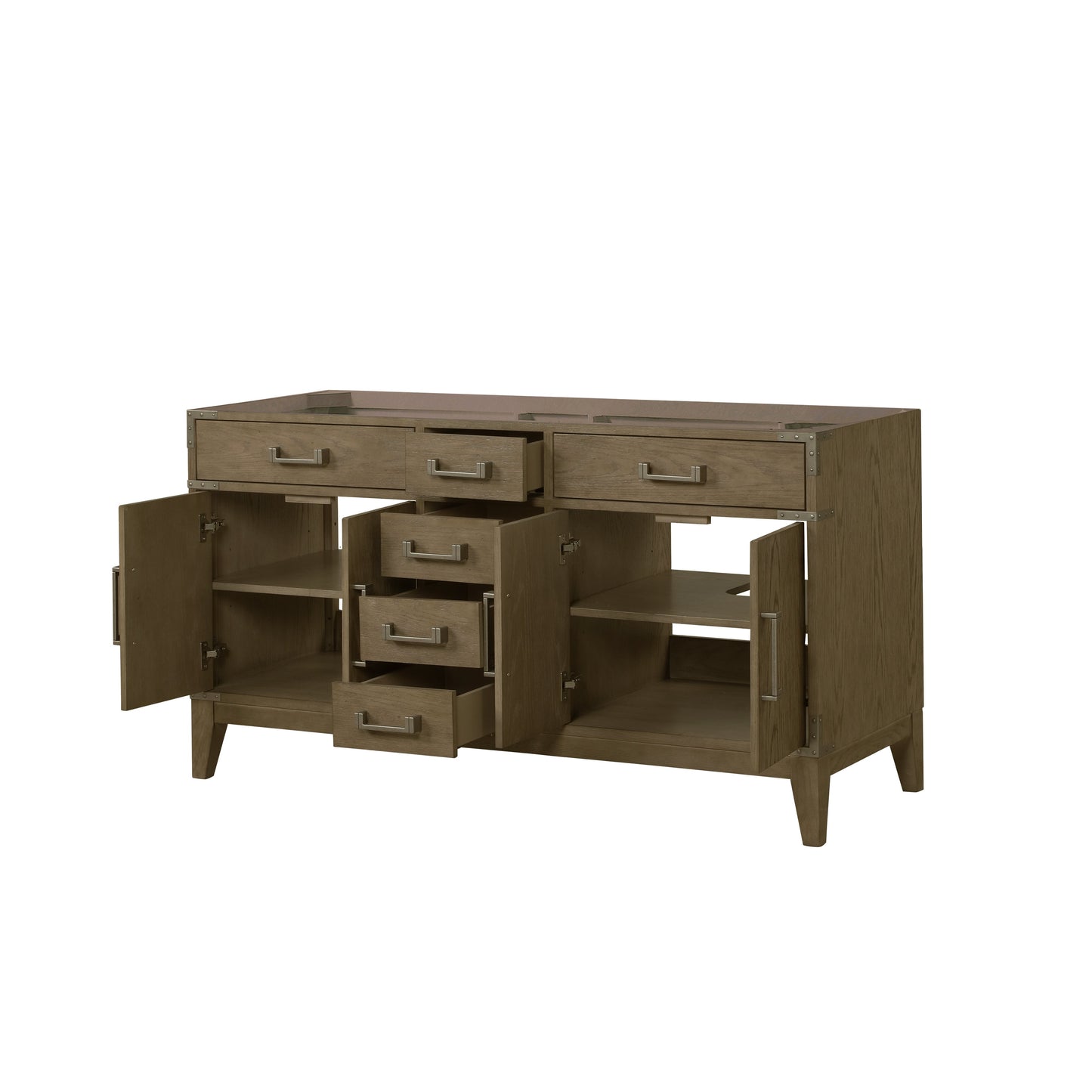 Laurel 60 in W x 22 in D Grey Oak Double Bath Vanity