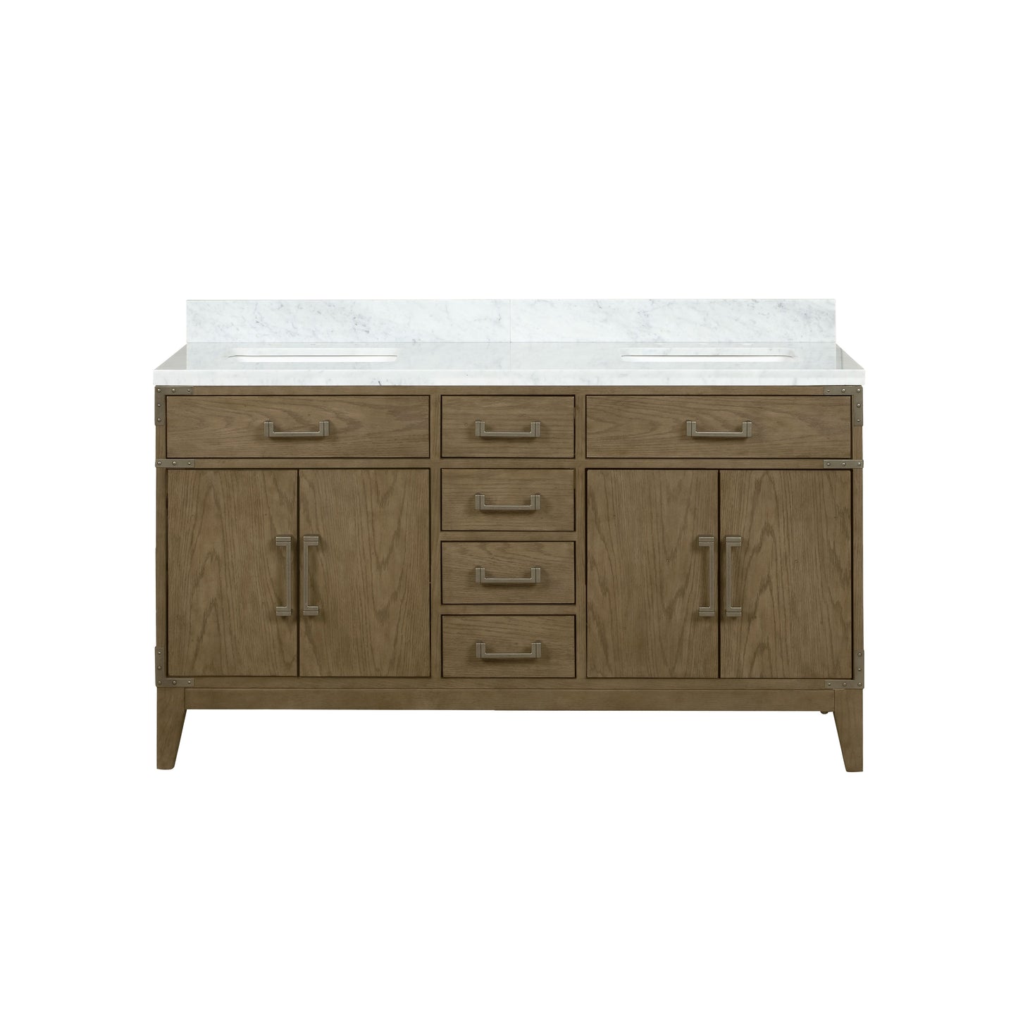 Laurel 60 in. Freestanding Bathroom Vanity with Carrara Marble Sink Top