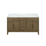 Laurel 60 in. Freestanding Bathroom Vanity with Carrara Marble Sink Top