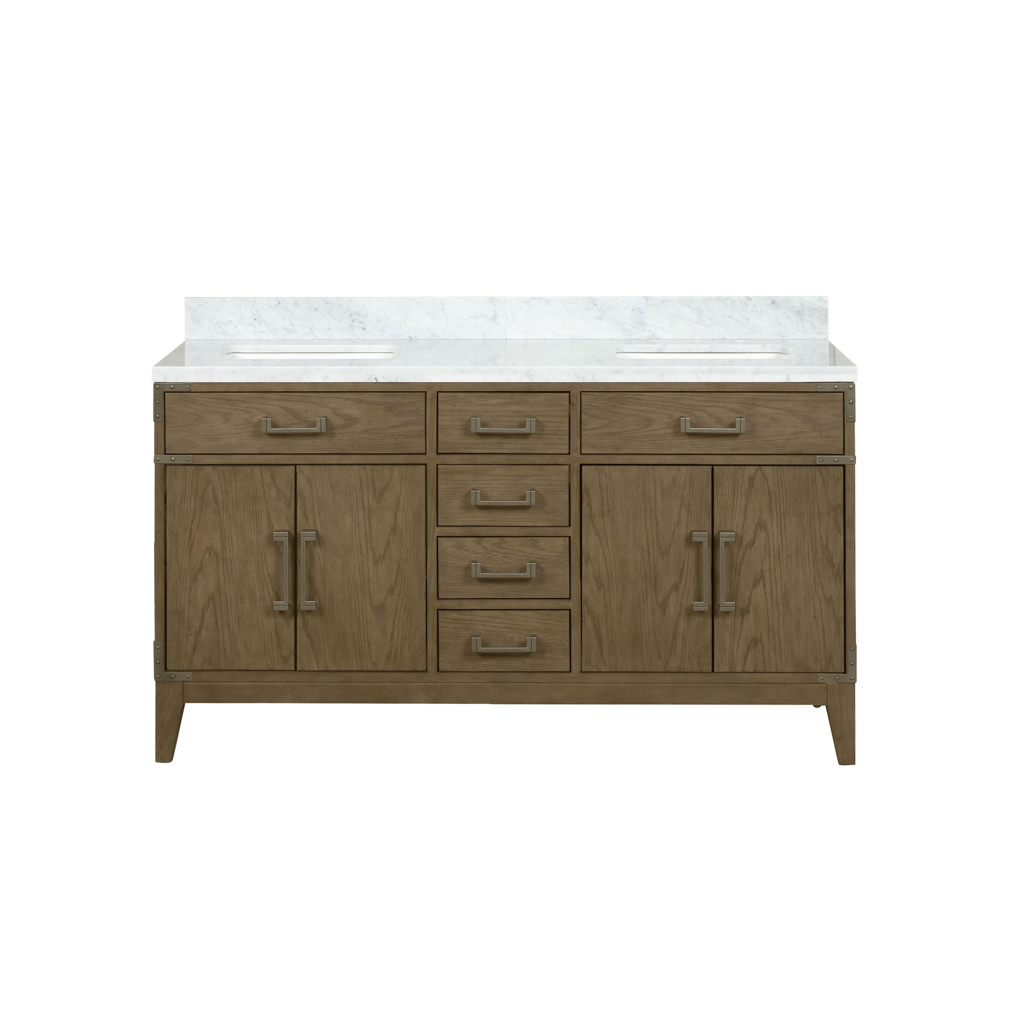 Laurel 60 in. Freestanding Bathroom Vanity with Carrara Marble Sink Top
