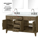 Laurel 60 in. Freestanding Bathroom Vanity with Carrara Marble Sink Top