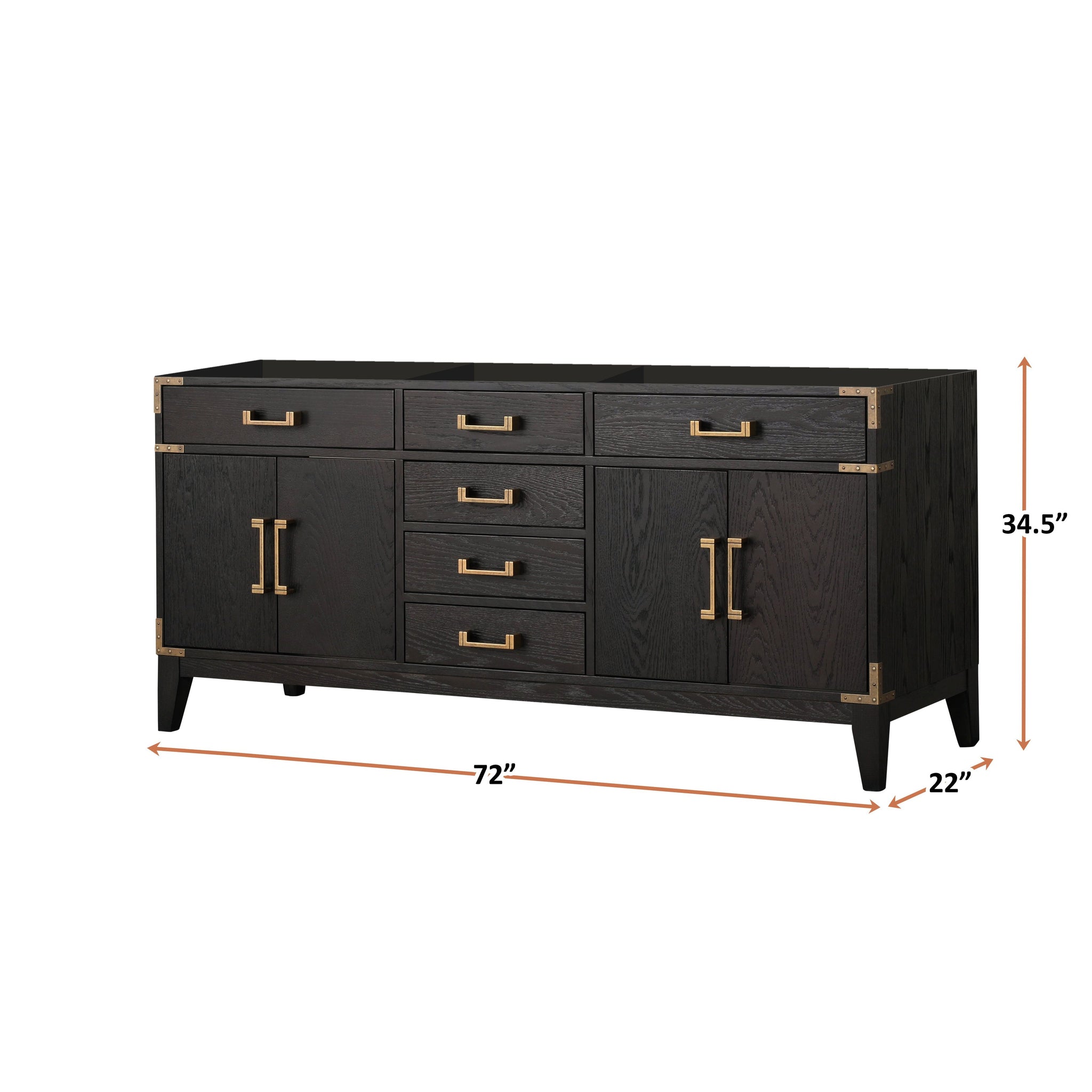 Laurel 72 in W x 22 in D Black Oak Double Bath Vanity