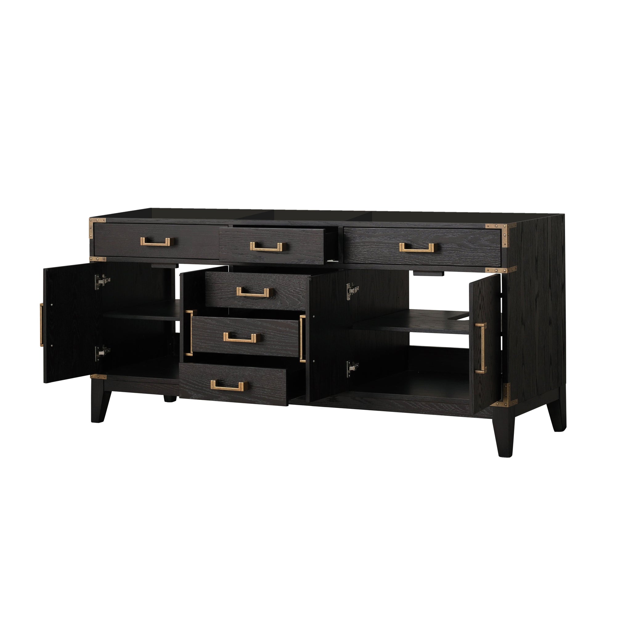 Laurel 72 in W x 22 in D Black Oak Double Bath Vanity
