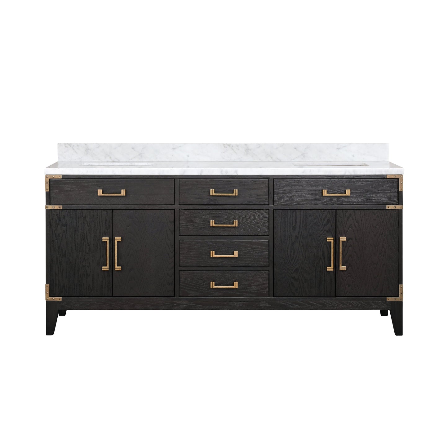 Laurel 72 in. Freestanding Bathroom Vanity with Carrara Marble Sink Top