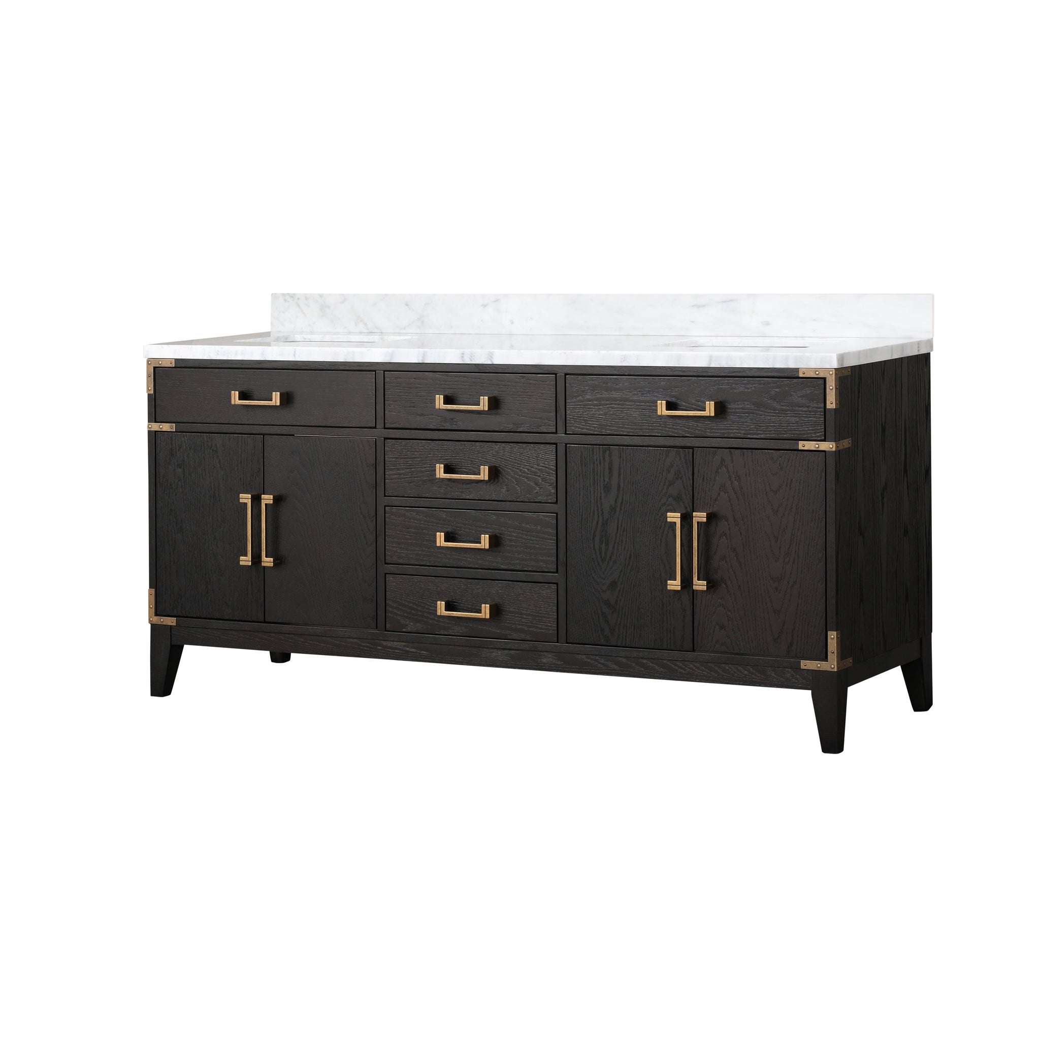 Laurel 72 in. Freestanding Bathroom Vanity with Carrara Marble Sink Top