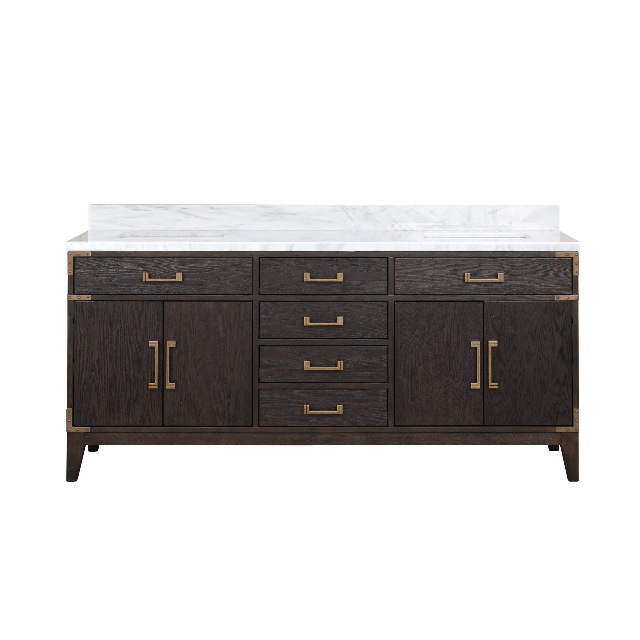 Laurel 72 in. Freestanding Bathroom Vanity with Carrara Marble Sink Top