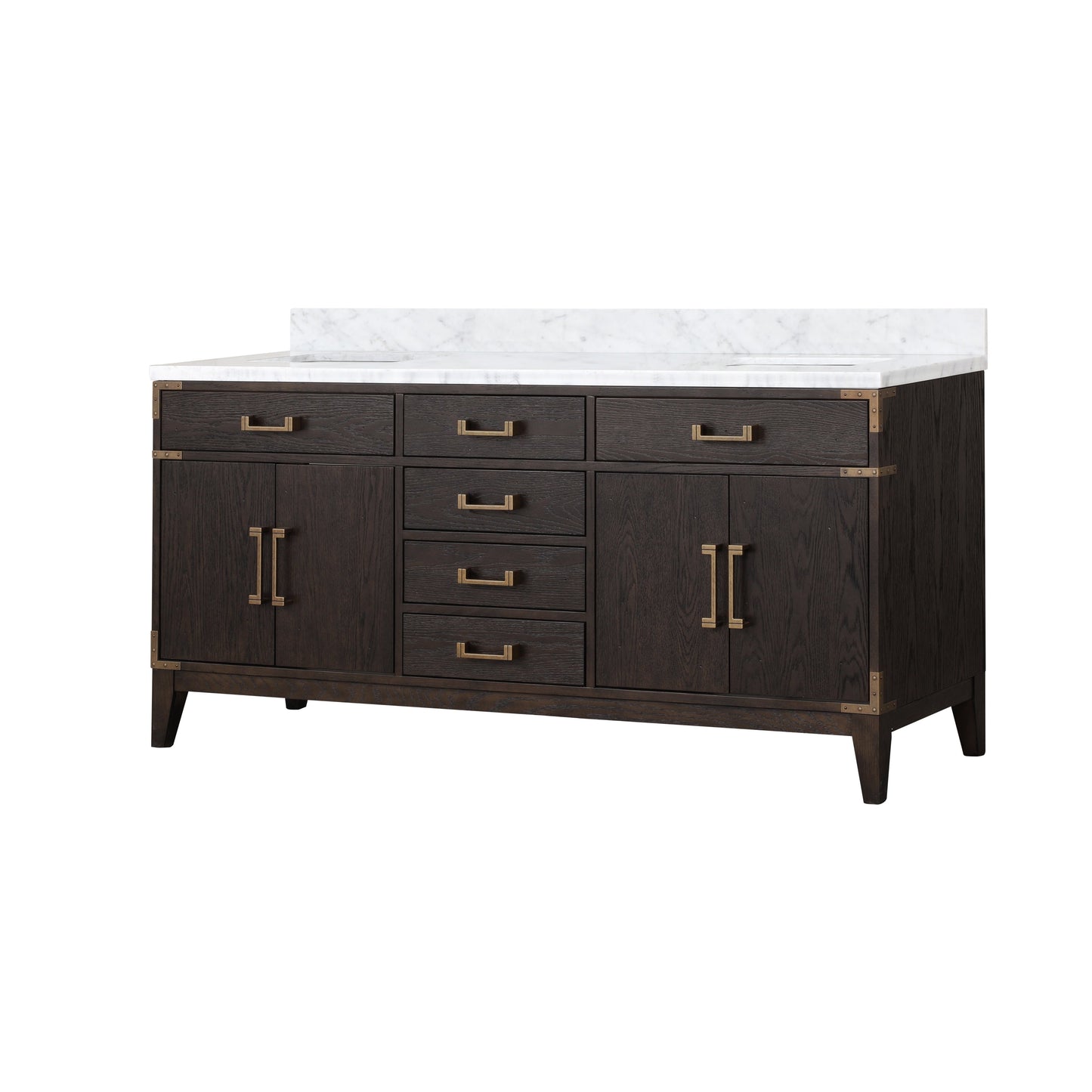 Laurel 72 in. Freestanding Bathroom Vanity with Carrara Marble Sink Top