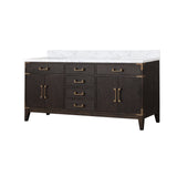 Laurel 72 in. Freestanding Bathroom Vanity with Carrara Marble Sink Top