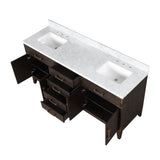 Laurel 72 in. Freestanding Bathroom Vanity with Carrara Marble Sink Top