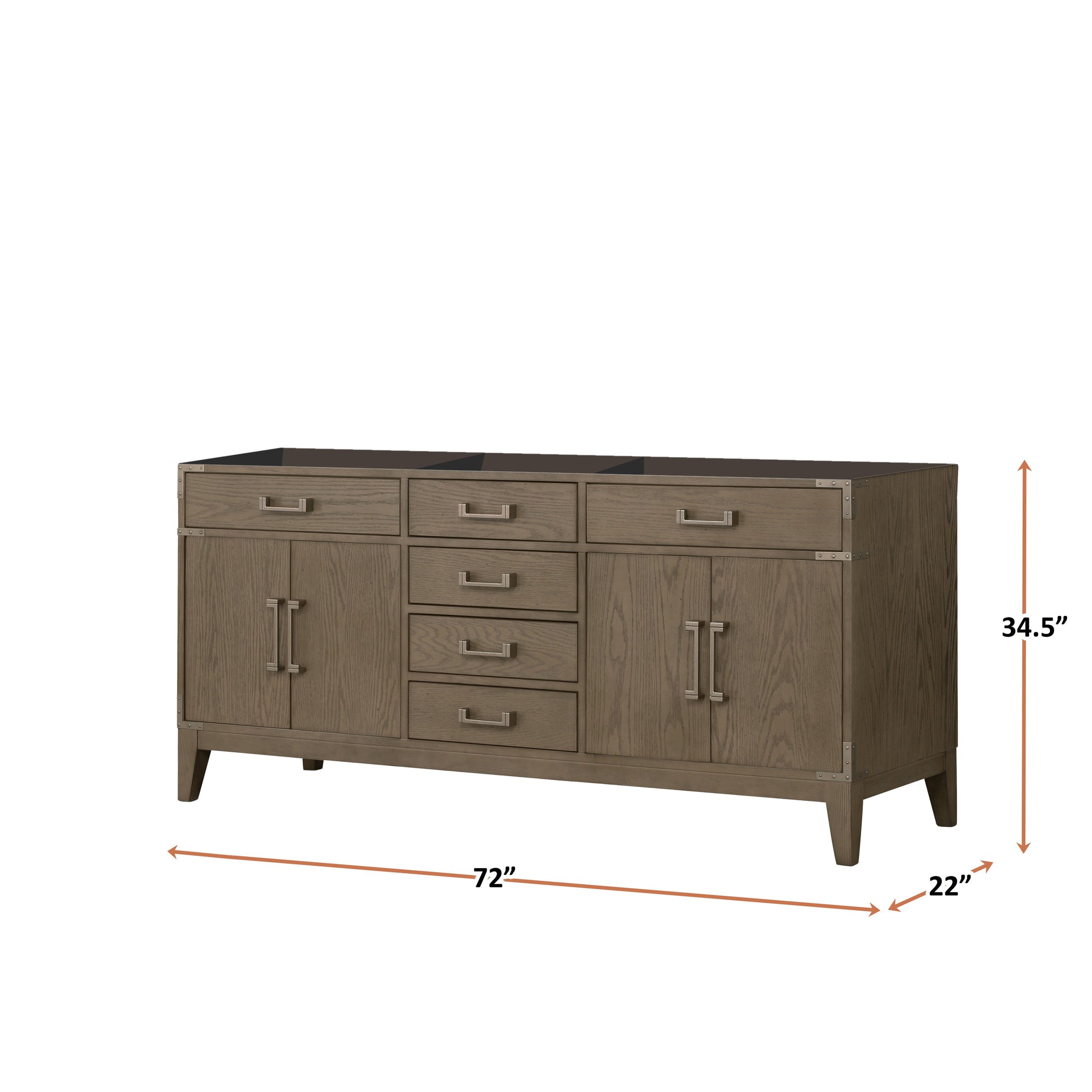 Laurel 72 in W x 22 in D Grey Oak Double Bath Vanity