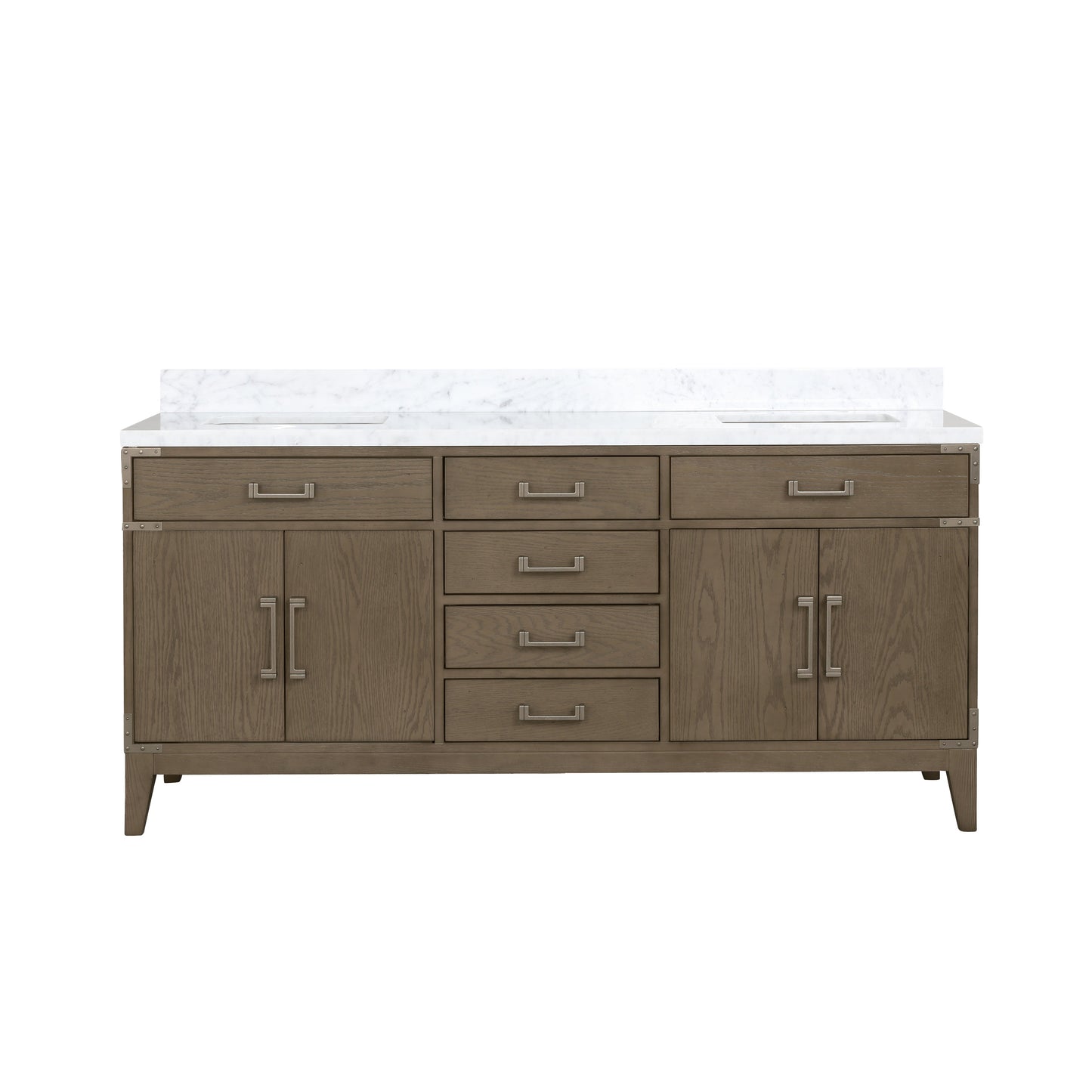 Laurel 72 in. Freestanding Bathroom Vanity with Carrara Marble Sink Top