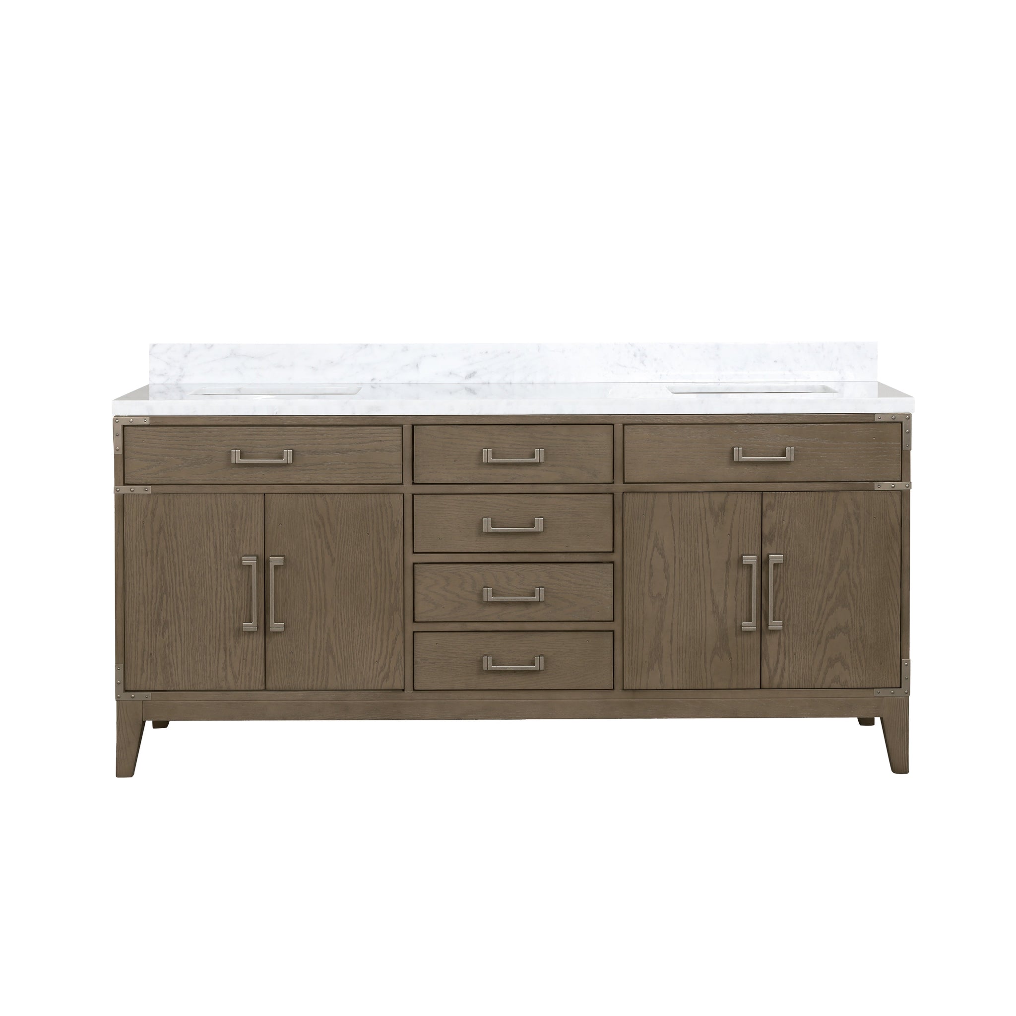 Laurel 72 in. Freestanding Bathroom Vanity with Carrara Marble Sink Top