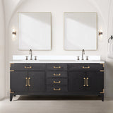 Laurel 80 in W x 22 in D Black Oak Double Bath Vanity