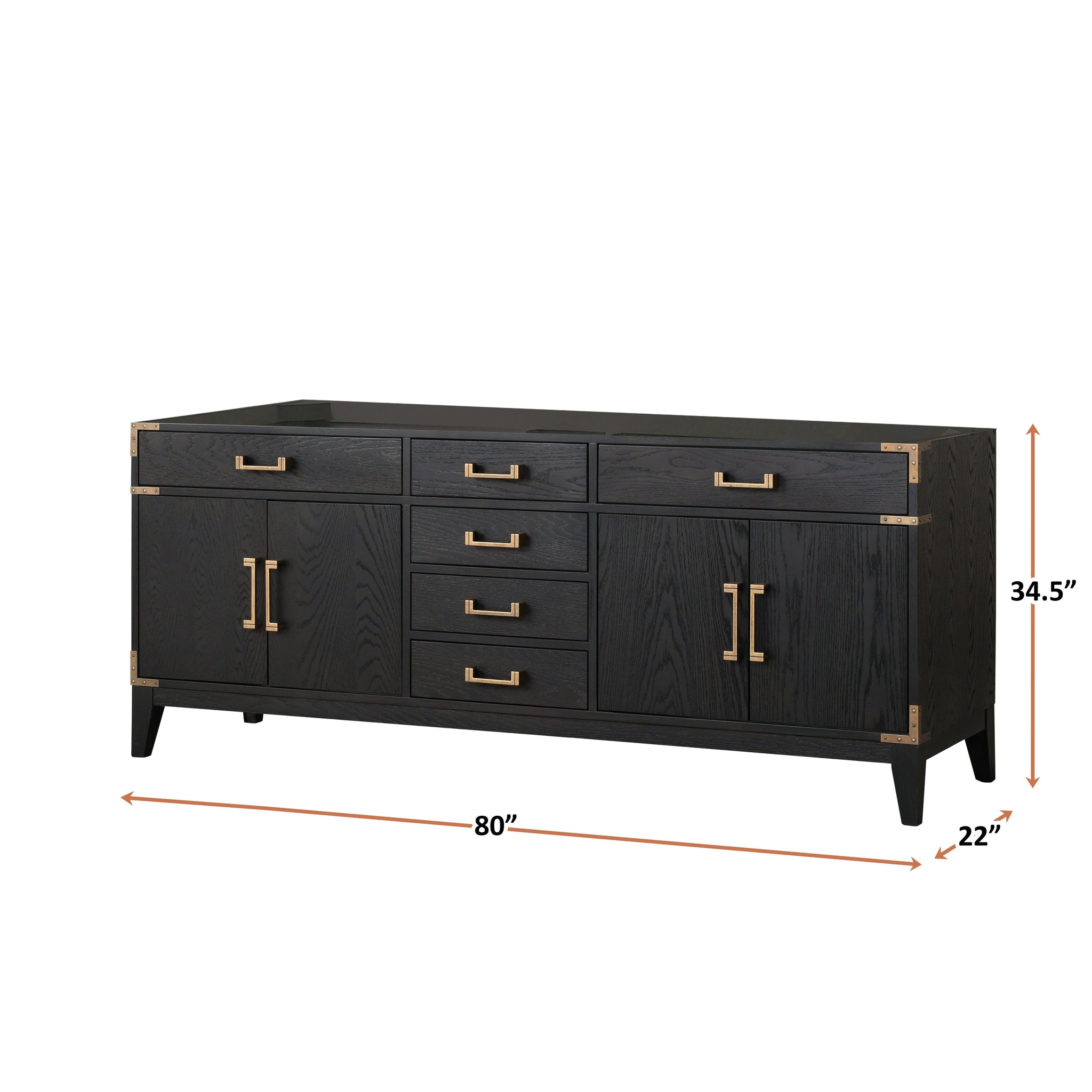 Laurel 80 in W x 22 in D Black Oak Double Bath Vanity
