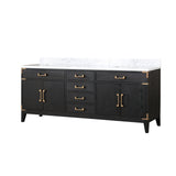 Laurel 80 in. Freestanding Bathroom Vanity with Carrara Marble Sink Top