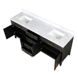 Laurel 80 in. Freestanding Bathroom Vanity with Carrara Marble Sink Top