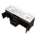Laurel 80 in. Freestanding Bathroom Vanity with Carrara Marble Sink Top