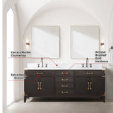 Laurel 80 in. Freestanding Bathroom Vanity with Carrara Marble Sink Top