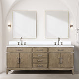 Laurel 80 in W x 22 in D Grey Oak Double Bath Vanity