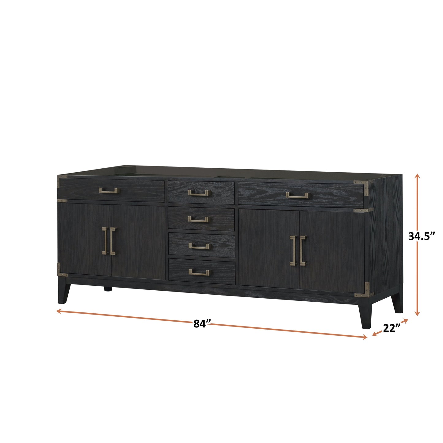 Laurel 84 in W x 22 in D Black Oak Double Bath Vanity