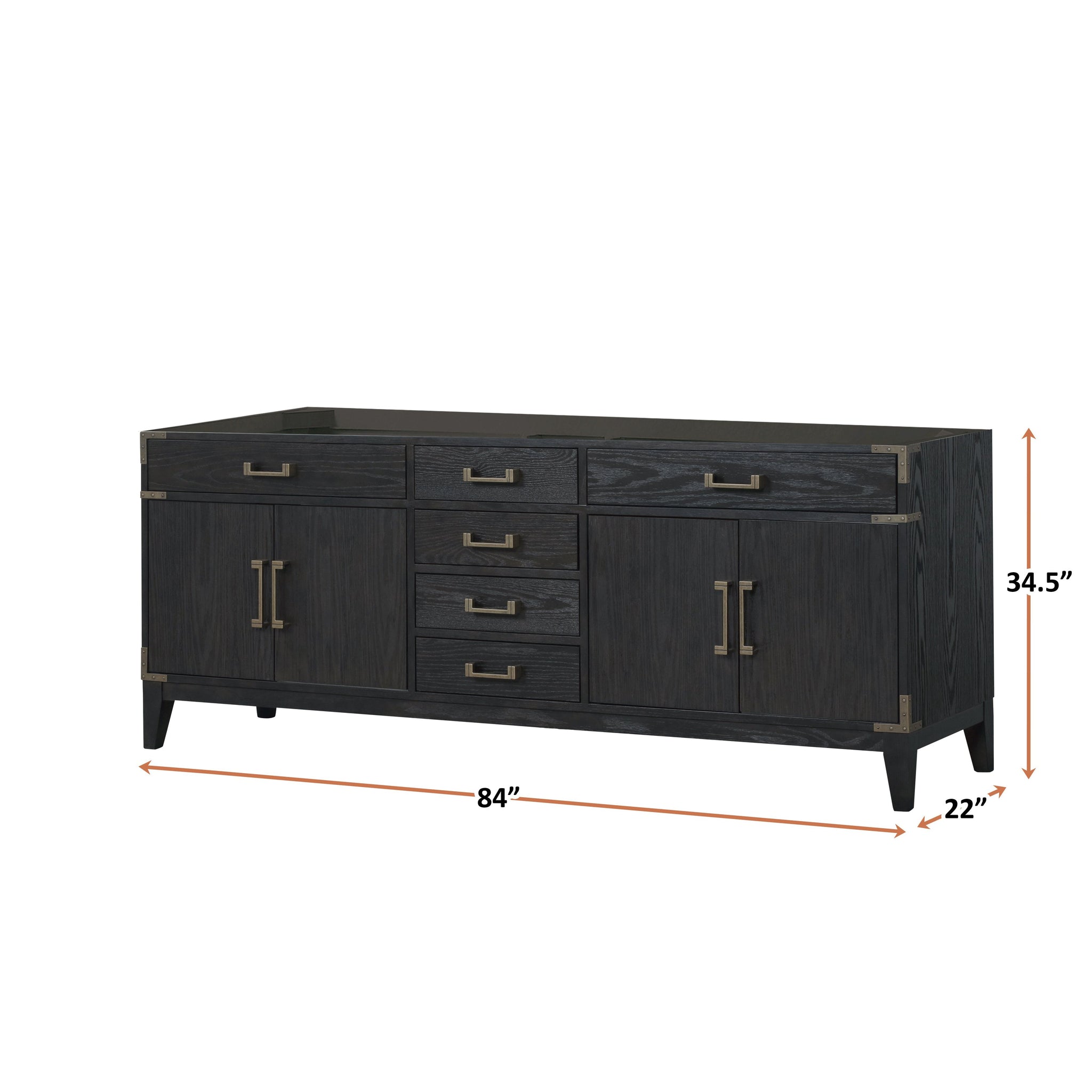 Laurel 84 in W x 22 in D Black Oak Double Bath Vanity