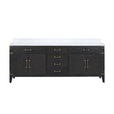 Laurel 84 in. Freestanding Bathroom Vanity with Carrara Marble Sink Top