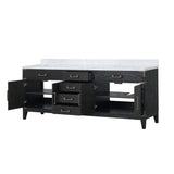 Laurel 84 in. Freestanding Bathroom Vanity with Carrara Marble Sink Top