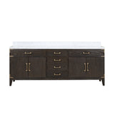 Laurel 84 in. Freestanding Bathroom Vanity with Carrara Marble Sink Top