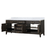 Laurel 84 in. Freestanding Bathroom Vanity with Carrara Marble Sink Top