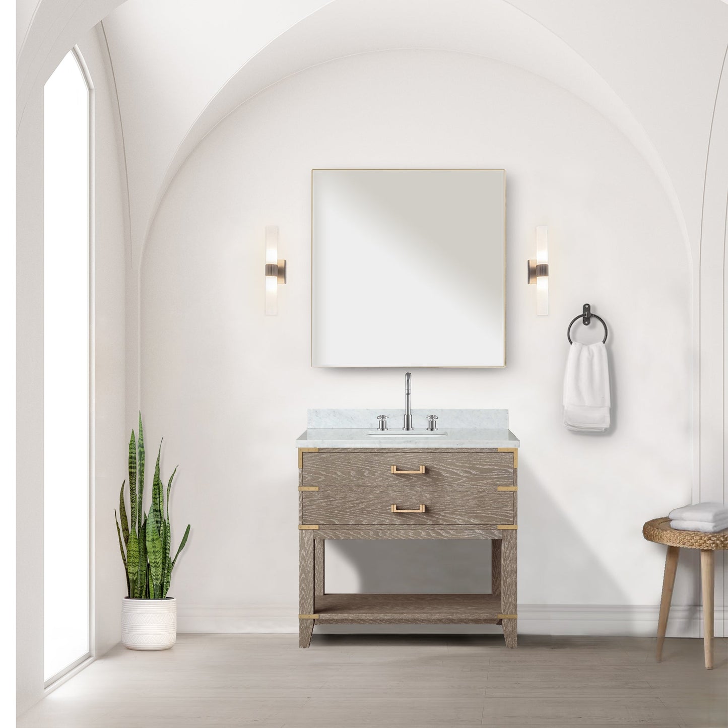 Norwalk 36 in W x 22 in D Grey Oak Single Bath Vanity