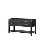 Norwalk 60 in W x 22 in D Black Oak Double Bath Vanity