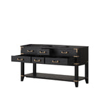 Norwalk 60 in W x 22 in D Black Oak Double Bath Vanity