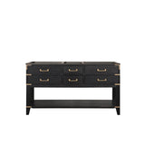 Norwalk 60 in W x 22 in D Black Oak Double Bath Vanity