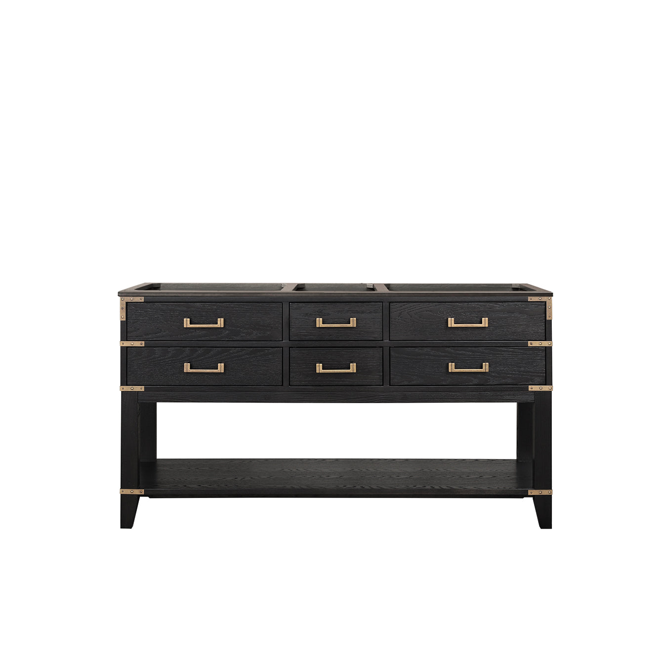 Norwalk 60 in W x 22 in D Black Oak Double Bath Vanity