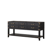 Norwalk 72 in W x 22 in D Black Oak Double Bath Vanity