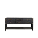 Norwalk 72 in W x 22 in D Black Oak Double Bath Vanity